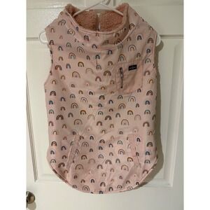 Lucy & Co Pink Rainbow Reversible Sherpa Dog Puffer Vest XXL New With Tags